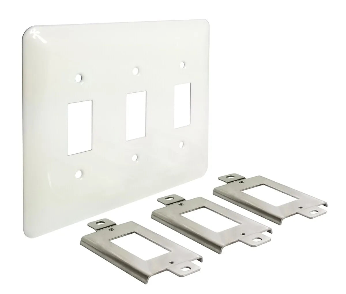 Rocker Switch Plate Kit, 3 Gang White (2005668)