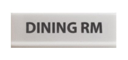 Decoflex Button, Large, White, "Dining Rm" (9016415)