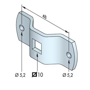 LS50 Bracket, 2 Holes M6 (9701240)