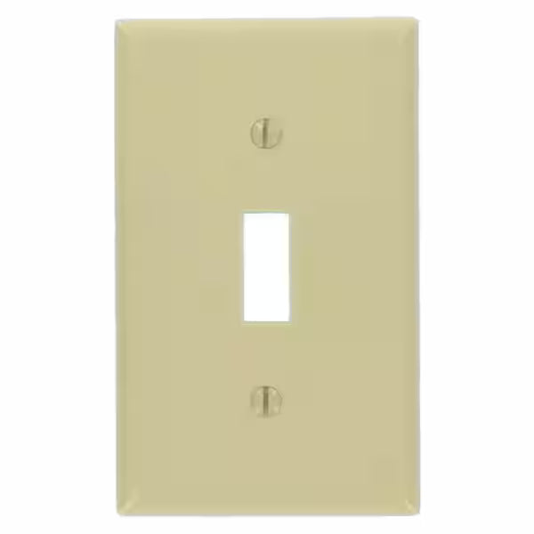 Plastic Toggle Single Gang Switch Plate (Ivory) (9011962)